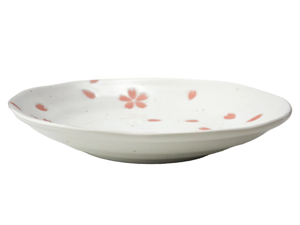 美濃焼　小皿　桜吹雪　白