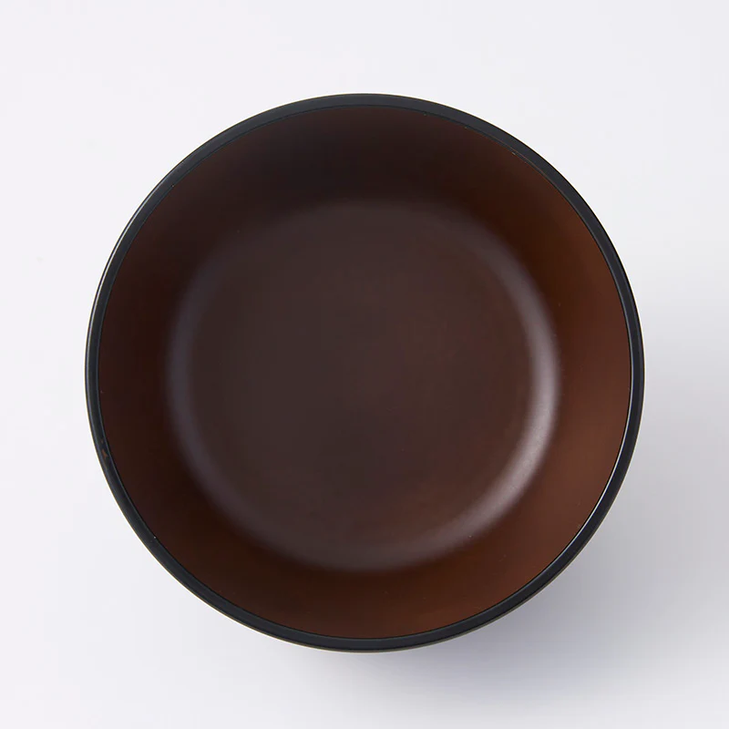 会津塗　筋丼（食洗機対応、ぼかし赤茶） - Image 3