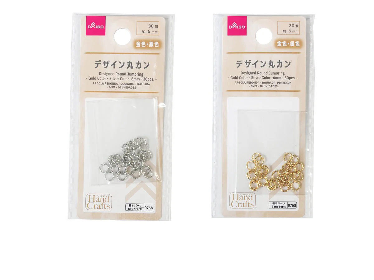 デザイン丸カン（金色、銀色、３０個）