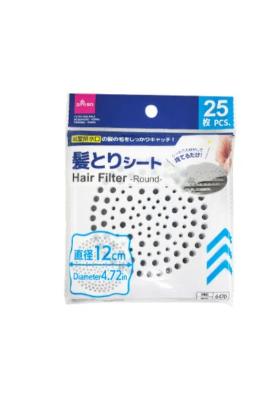 浴室排水口用髪とりシート（丸型、２５枚）
