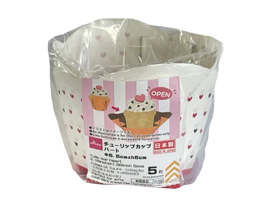 チューリップカップ（ハート、５枚）