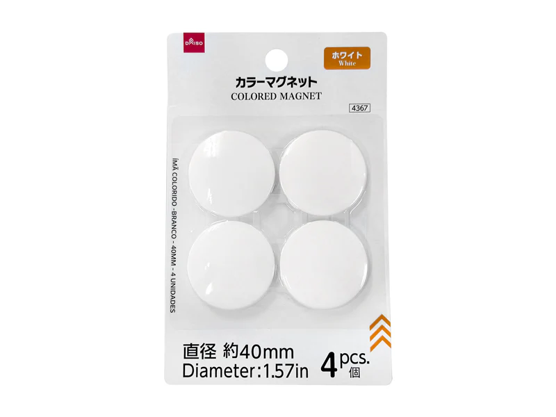カラーマグネット（ホワイト、４個）