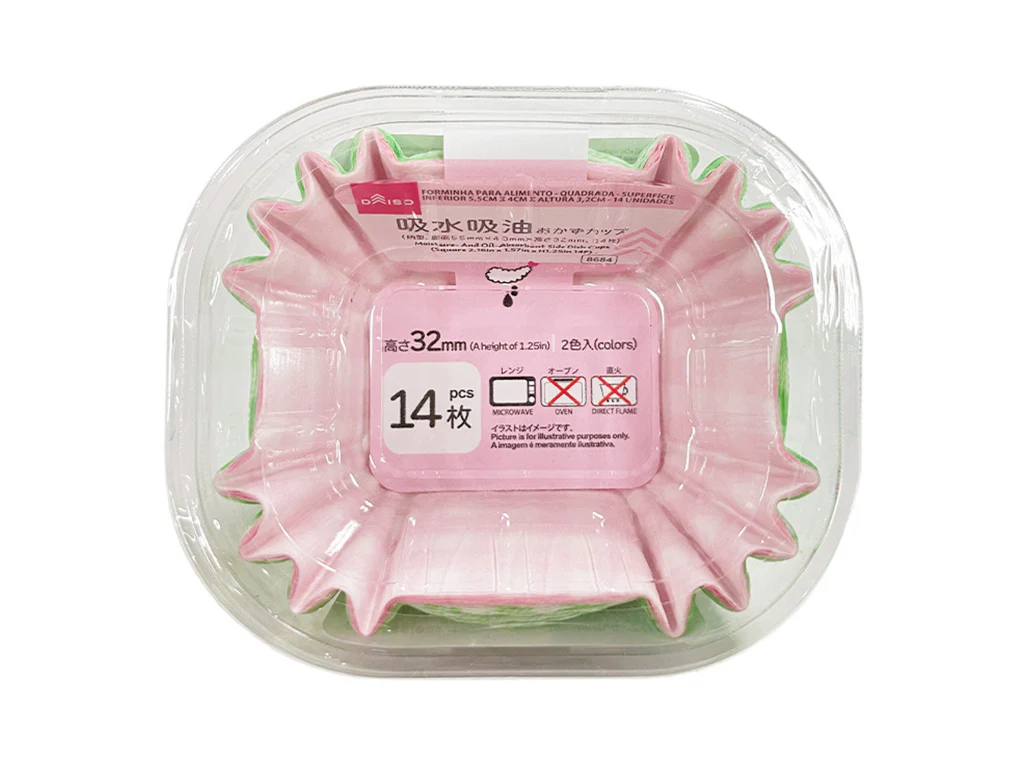 吸水吸油おかずカップ（角型、１４枚）底面５５ｍｍ×４０ｍｍ×高さ３２ｍｍ