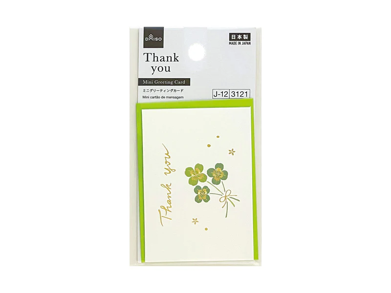 ミニグリーティングカード（Ｔｈａｎｋ　Ｙｏｕ、クローバー）