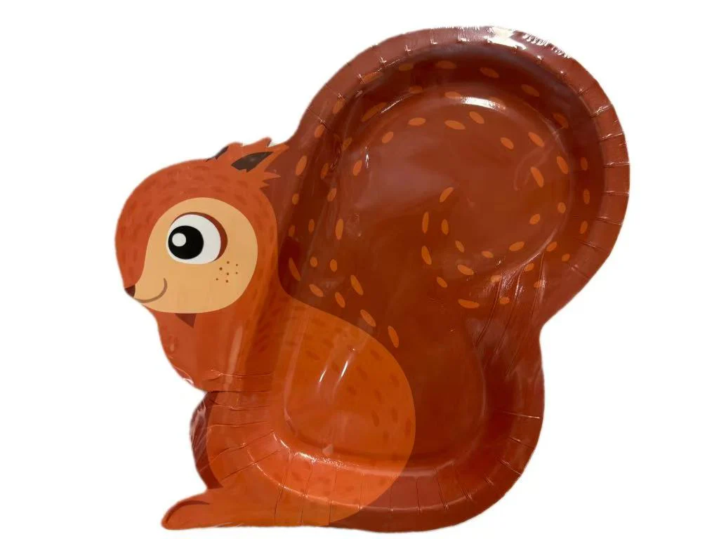 紙皿（リス、５枚）