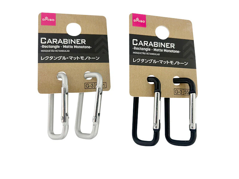 レクタングルカラビナ（２個、マットモノトーン）