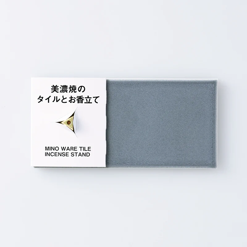 美濃焼のタイルとお香立て（グレー×ゴールドカラー） - Image 4