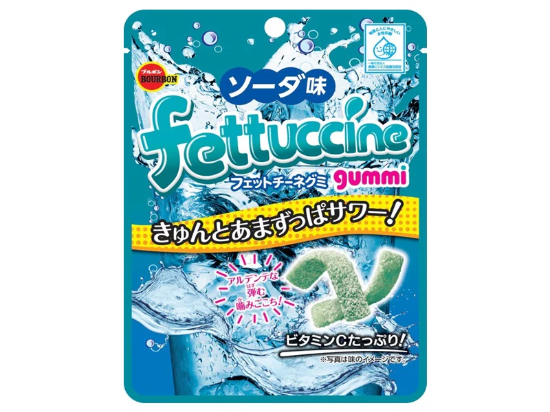 ブルボン　フェットチーネグミソーダ味　５０ｇ