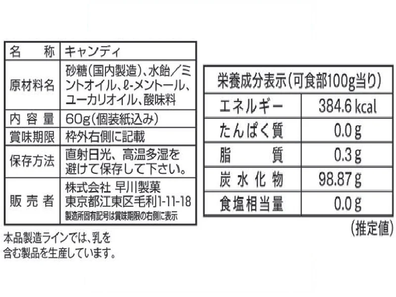 早川　プレミアムスーパーミントキャンディ　６０ｇ - Image 2