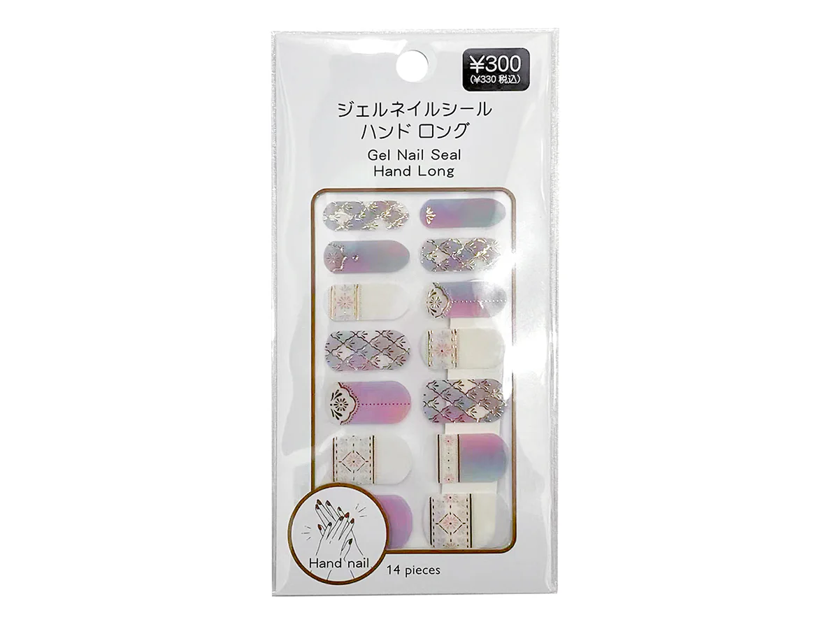 ジェルネイルシール　ハンドロング　パステルモロッカン柄